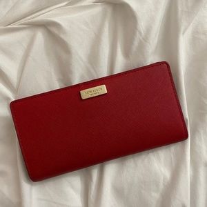 Kate spade bifold red wallet